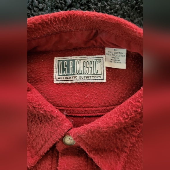 USA Classic Authentic Outfitters Fleece Knit Shirt Mens Xl - Picture 2 of 5